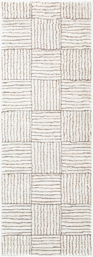 Livabliss Architect Galey Alix Stripe Runner Rug Woven Polyester for Hallway or Bedside Ivory, Dark Bro 2'7" x 7'3" GAAR2301-2773