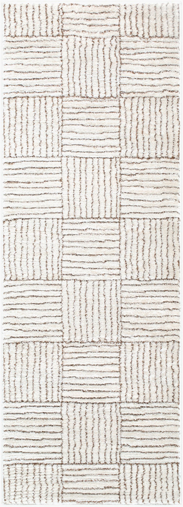 Livabliss Architect Galey Alix Stripe Runner Rug Woven Polyester for Hallway or Bedside Ivory, Dark Bro 2'7" x 7'3" GAAR2301-2773