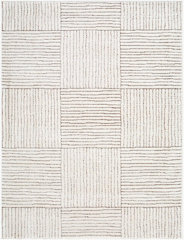 Livabliss Architect Galey Alix Stripe Runner Rug Woven Polyester for Hallway or Bedside Ivory, Dark Bro 6'7" x 9' GAAR2301-679