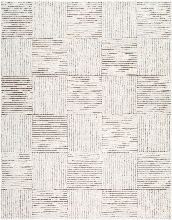 Livabliss Architect Galey Alix Stripe Runner Rug Woven Polyester for Hallway or Bedside Ivory, Dark Bro 7'10" x 10' GAAR2301-71010