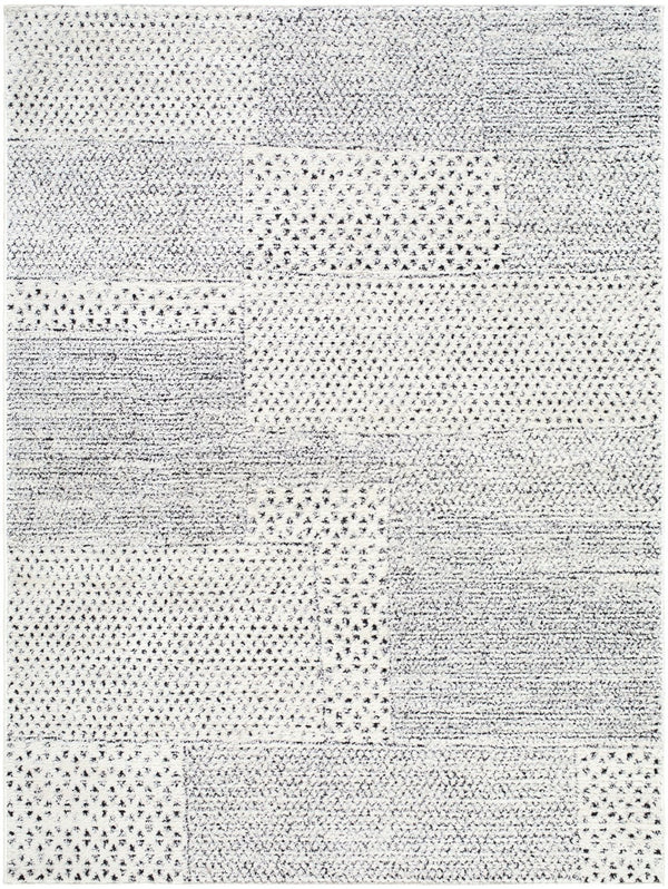 Livabliss Architect Galey Alix Geometric Runner Rug High Low Pile Polyester Hallway Entryway Ivory, Black 6'7" x 9' GAAR2302-679