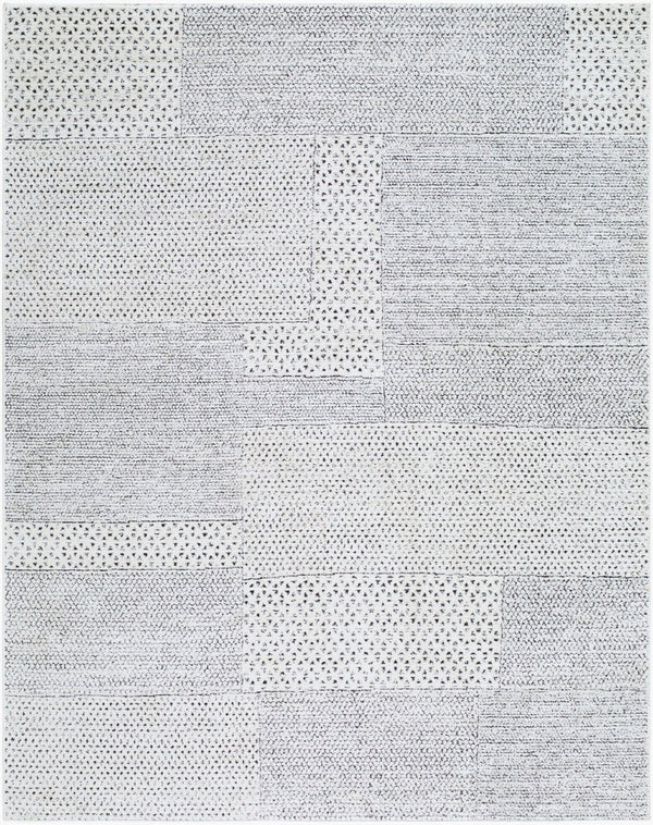 Livabliss Architect Galey Alix Geometric Runner Rug High Low Pile Polyester Hallway Entryway Ivory, Black 7'10" x 10' GAAR2302-71010