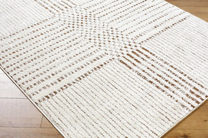 Livabliss Architect Checkerboard Polyester Area Rug with High Low Pile for Modern Living Spaces Ivory, Dark Bro 9'2" x 12' GAAR2303-9212
