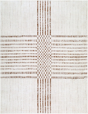 Livabliss Architect Checkerboard Polyester Area Rug with High Low Pile for Modern Living Spaces Ivory, Dark Bro 7'10" x 10' GAAR2303-71010