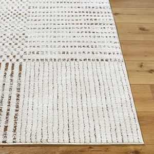 Livabliss Architect Checkerboard Polyester Area Rug with High Low Pile for Modern Living Spaces Ivory, Dark Bro 9'2" x 12' GAAR2303-9212