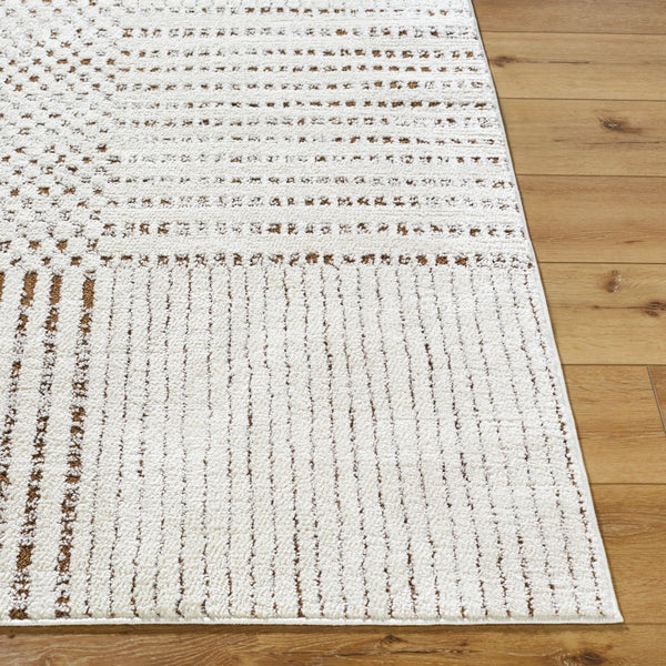 Livabliss Architect Checkerboard Polyester Area Rug with High Low Pile for Modern Living Spaces Ivory, Dark Bro 9'2" x 12' GAAR2303-9212