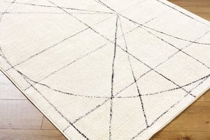 Livabliss Architect Collection Geometric High Low Pile Polyester Rug for Modern Living Spaces Ivory, Black 9'2" x 12' GAAR2304-9212