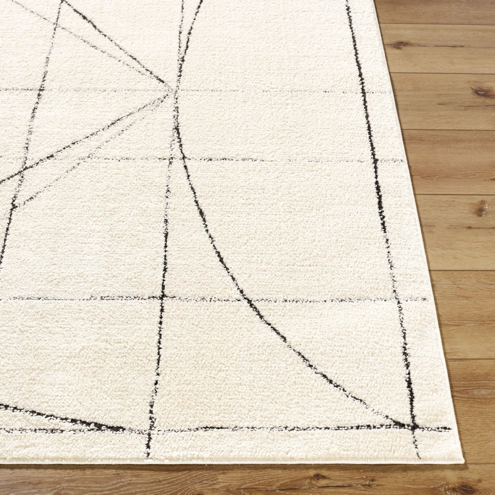 Livabliss Architect Collection Geometric High Low Pile Polyester Rug for Modern Living Spaces Ivory, Black 9'2" x 12' GAAR2304-9212