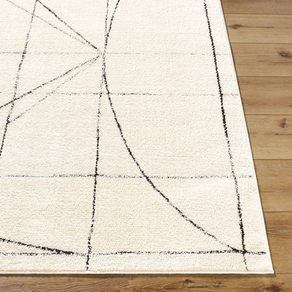 Livabliss Architect Collection Geometric High Low Pile Polyester Rug for Modern Living Spaces Ivory, Black 9'2" x 12' GAAR2304-9212