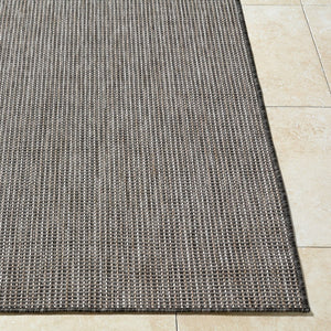 Livabliss Barberry Geometric Flatweave Polypropylene Rug Turkish Woven Indoor Outdoor Patio Accent Black, Tan 5'3" x 7' GABA2301-537