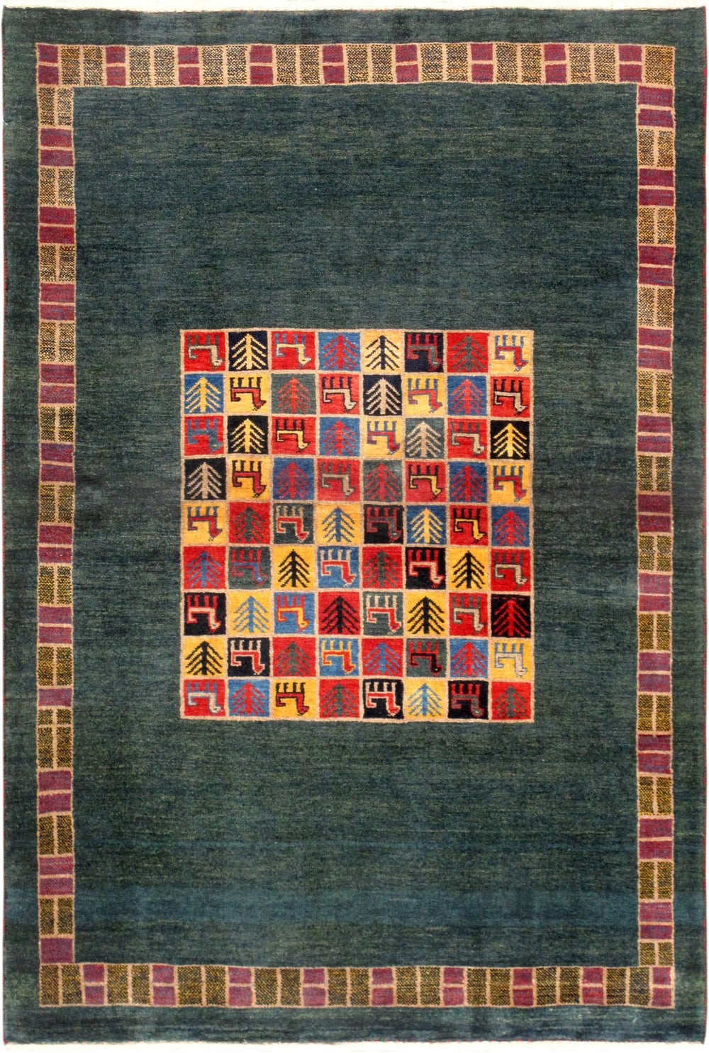 Pasargad Hand-knotted Tribal Area Rug – Luxurious Lamb's Wool In Vibrant Earthy Tones, 3' 3" X 5' 1"   029410