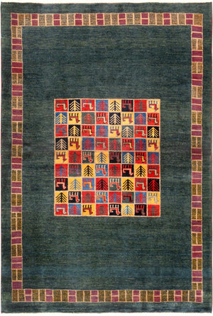 Pasargad Hand-knotted Tribal Area Rug – Luxurious Lamb's Wool In Vibrant Earthy Tones, 3' 3" X 5' 1"   029410