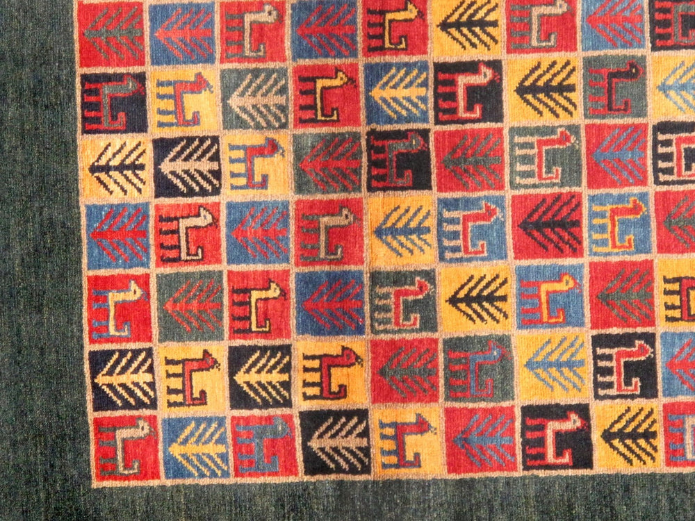 Pasargad Hand-knotted Tribal Area Rug – Luxurious Lamb's Wool In Vibrant Earthy Tones, 3' 3" X 5' 1"   029410