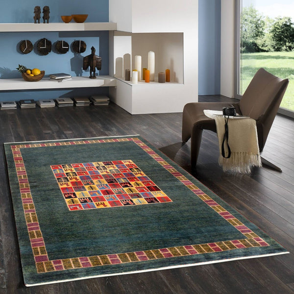 Pasargad Hand-knotted Tribal Area Rug – Luxurious Lamb's Wool In Vibrant Earthy Tones, 3' 3" X 5' 1"   029410