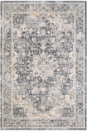 Livabliss Breckley Traditional Fringe Polyester Rug Machine Woven in Turkey for Entryways Ink Blue, Mediu 5'3" x 7'10" GABC2300-53710