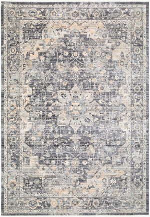 Livabliss Breckley Traditional Fringe Polyester Rug Machine Woven in Turkey for Entryways Ink Blue, Mediu 6'7" x 9'6" GABC2300-6796