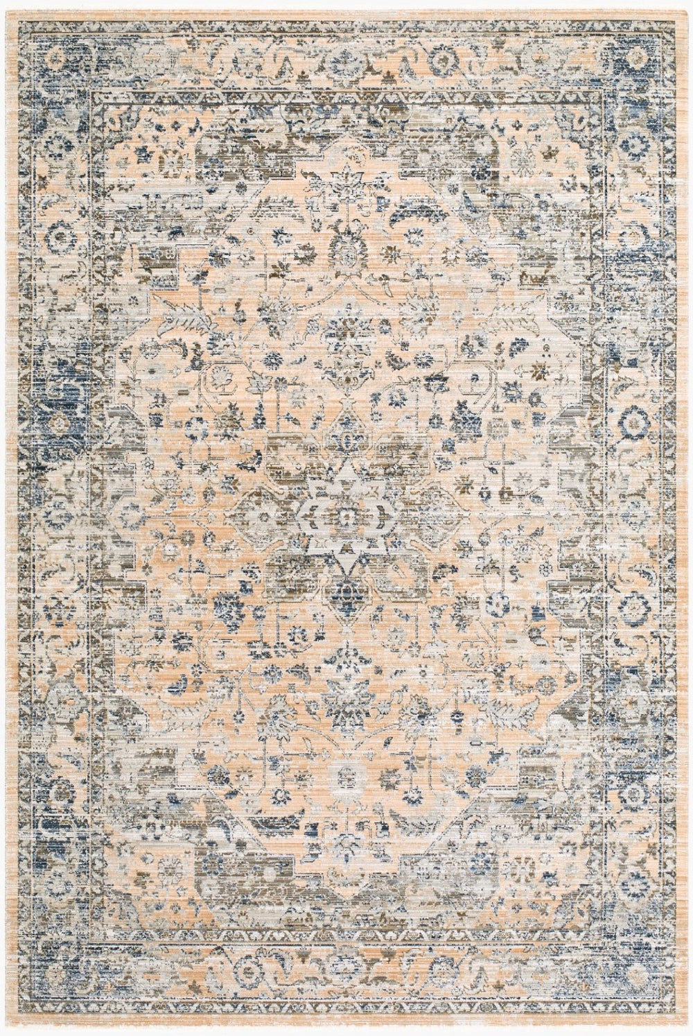 Livabliss Breckley Traditional Geometric Polyester Rug with Fringe for Entryway or Reading Nook Medium Gray, Br 2' x 2'11" GABC2304-2211