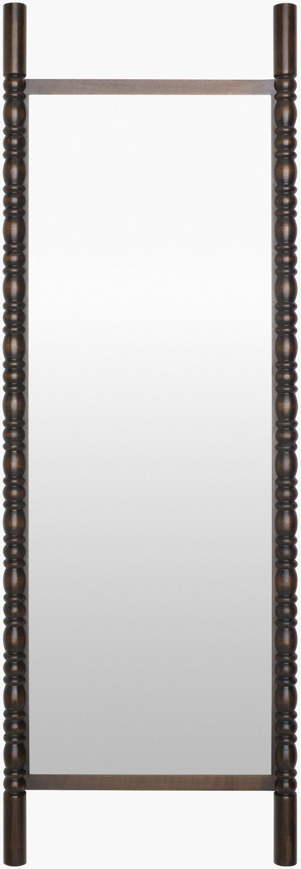Livabliss Bennet Bohemian Global Full Length Floor Mirror Slim Frame Bedroom Entryway Accent Brown 65"H x 22"W x 2"D GABE002-65222