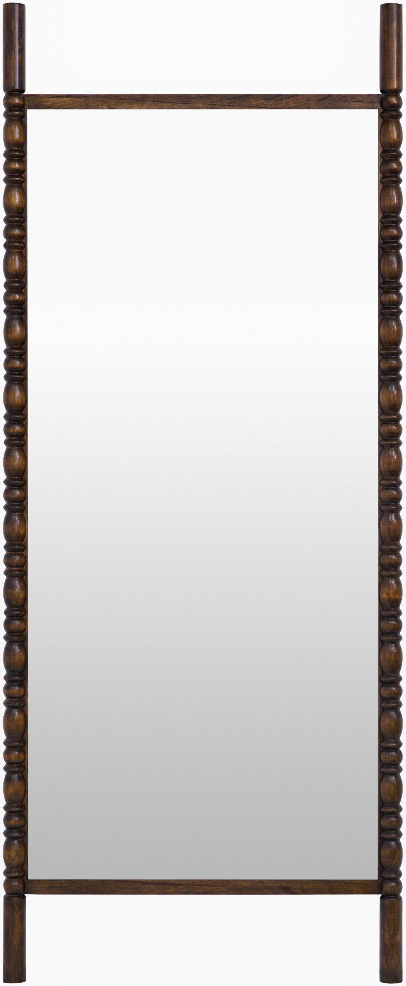 Livabliss Bennet Bohemian Global Full Length Floor Mirror Slim Frame Bedroom Entryway Accent Brown 65"H x 22"W x 2"D GABE002-65222