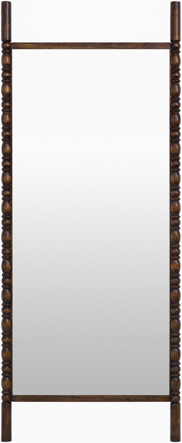 Livabliss Bennet Bohemian Global Full Length Floor Mirror Slim Frame Bedroom Entryway Accent Brown 73"H x 30"W x 2"D GABE002-73302