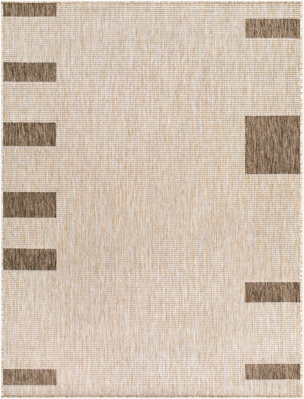 Livabliss Boxwood Geometric Polypropylene Area Rug Turkish Woven Indoor Outdoor Accent Piece Tan, Dark Brown 7'10" x 10' GABO2300-71010
