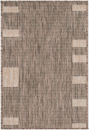 Livabliss Boxwood Geometric Flatweave Polypropylene Rug for Entryway Patio or High Traffic Areas Dark Brown, Tan 2' x 2'11" GABO2301-2211