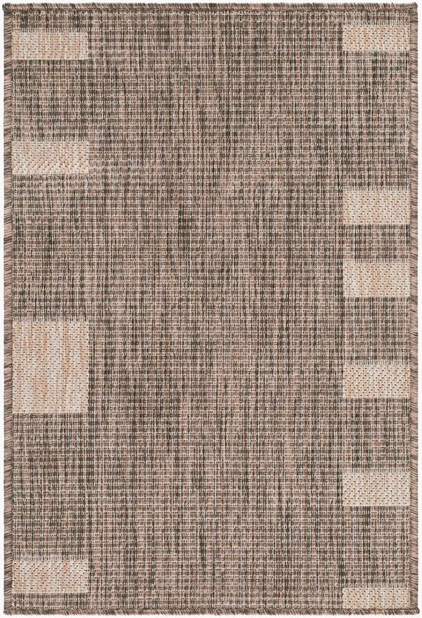 Livabliss Boxwood Geometric Flatweave Polypropylene Rug for Entryway Patio or High Traffic Areas Dark Brown, Tan 2' x 2'11" GABO2301-2211
