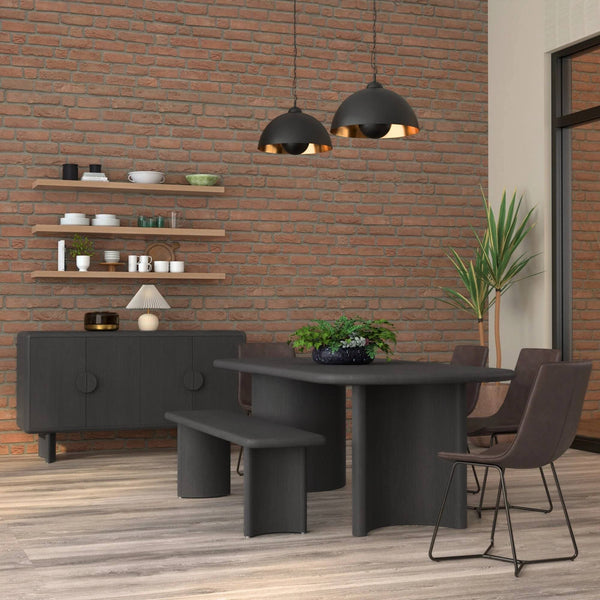 Gabrielle Sculptural Dining Bench with Curved Base for Modern Entryway or Room Seating