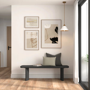 Gabrielle Sculptural Dining Bench with Curved Base for Modern Entryway or Room Seating