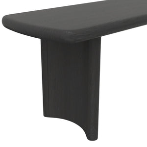 Gabrielle Sculptural Dining Bench with Curved Base for Modern Entryway or Room Seating