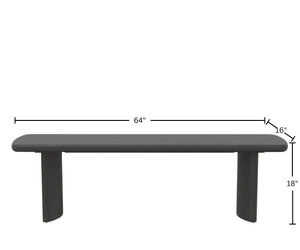 Gabrielle Sculptural Dining Bench with Curved Base for Modern Entryway or Room Seating