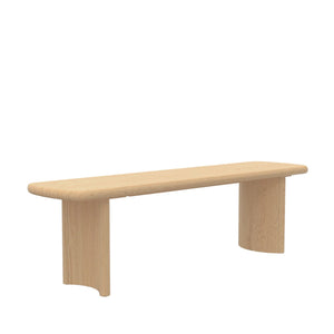 Gabrielle Sculptural Dining Bench with Curved Base for Modern Entryway or Room Seating
