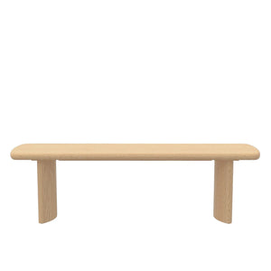 Gabrielle Sculptural Dining Bench with Curved Base for Modern Entryway or Room Seating