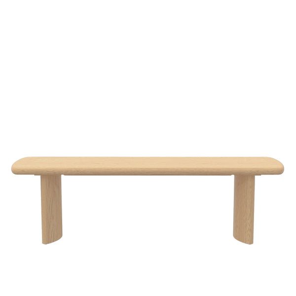 Gabrielle Sculptural Dining Bench with Curved Base for Modern Entryway or Room Seating