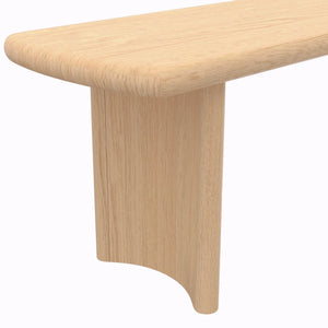 Gabrielle Sculptural Dining Bench with Curved Base for Modern Entryway or Room Seating