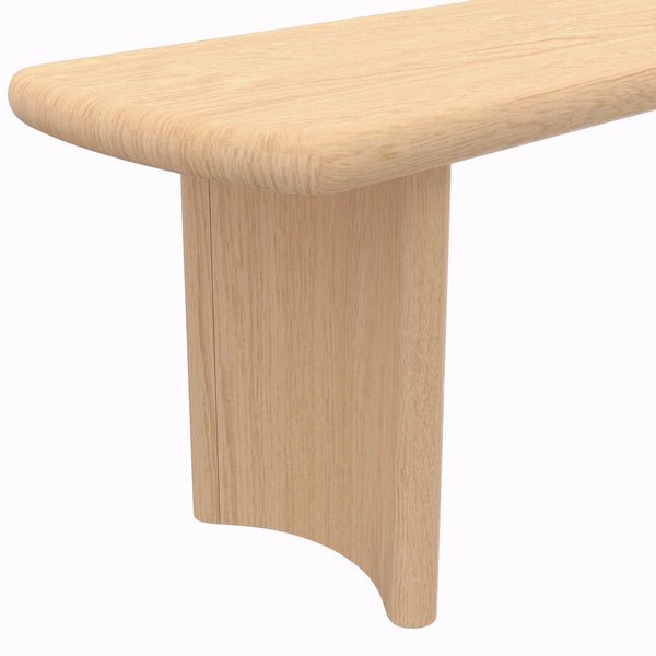 Gabrielle Sculptural Dining Bench with Curved Base for Modern Entryway or Room Seating