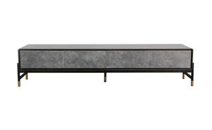 VIG Furniture Gabrielle Acacia & Gold Tv Stand With Ceramic-Style Drawers, Soft-Close Storage, Industrial Glam Finish VGGU5425TV-1-WAL-TV