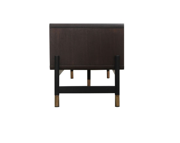 VIG Furniture Gabrielle Acacia & Gold Tv Stand With Ceramic-Style Drawers, Soft-Close Storage, Industrial Glam Finish VGGU5425TV-1-WAL-TV