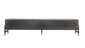 VIG Furniture Gabrielle Acacia & Gold Tv Stand With Ceramic-Style Drawers, Soft-Close Storage, Industrial Glam Finish VGGU5425TV-1-WAL-TV