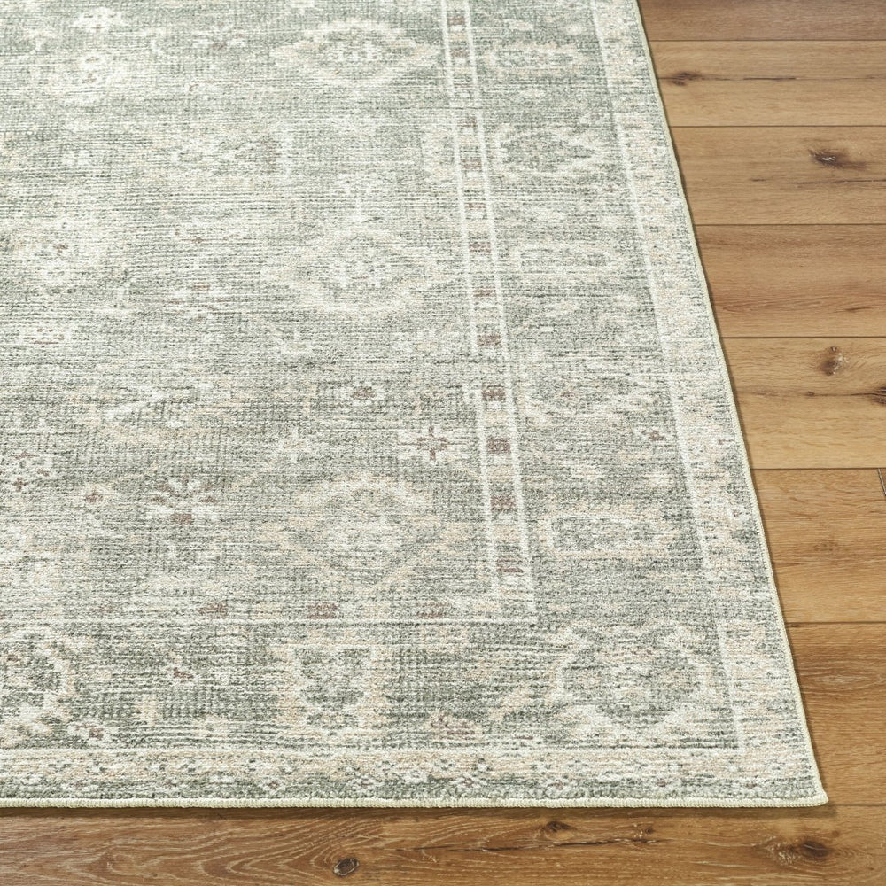 Livabliss Collins Avenue Oushak Inspired Polyester Accent Rug Plush Pile for Entryway or Bedroom Dusty Sage, Bei 9'1" x 12' GACA2300-9112