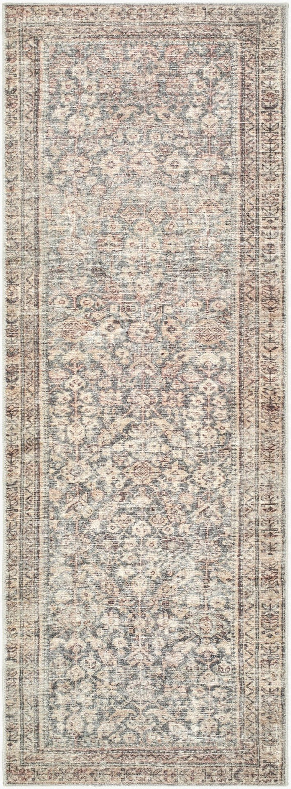 Livabliss Collins Avenue Vintage Floral Machine Woven Polyester Accent Rug for Entryways Ivory, Rust 2'7" x 7'3" GACA2302-2773