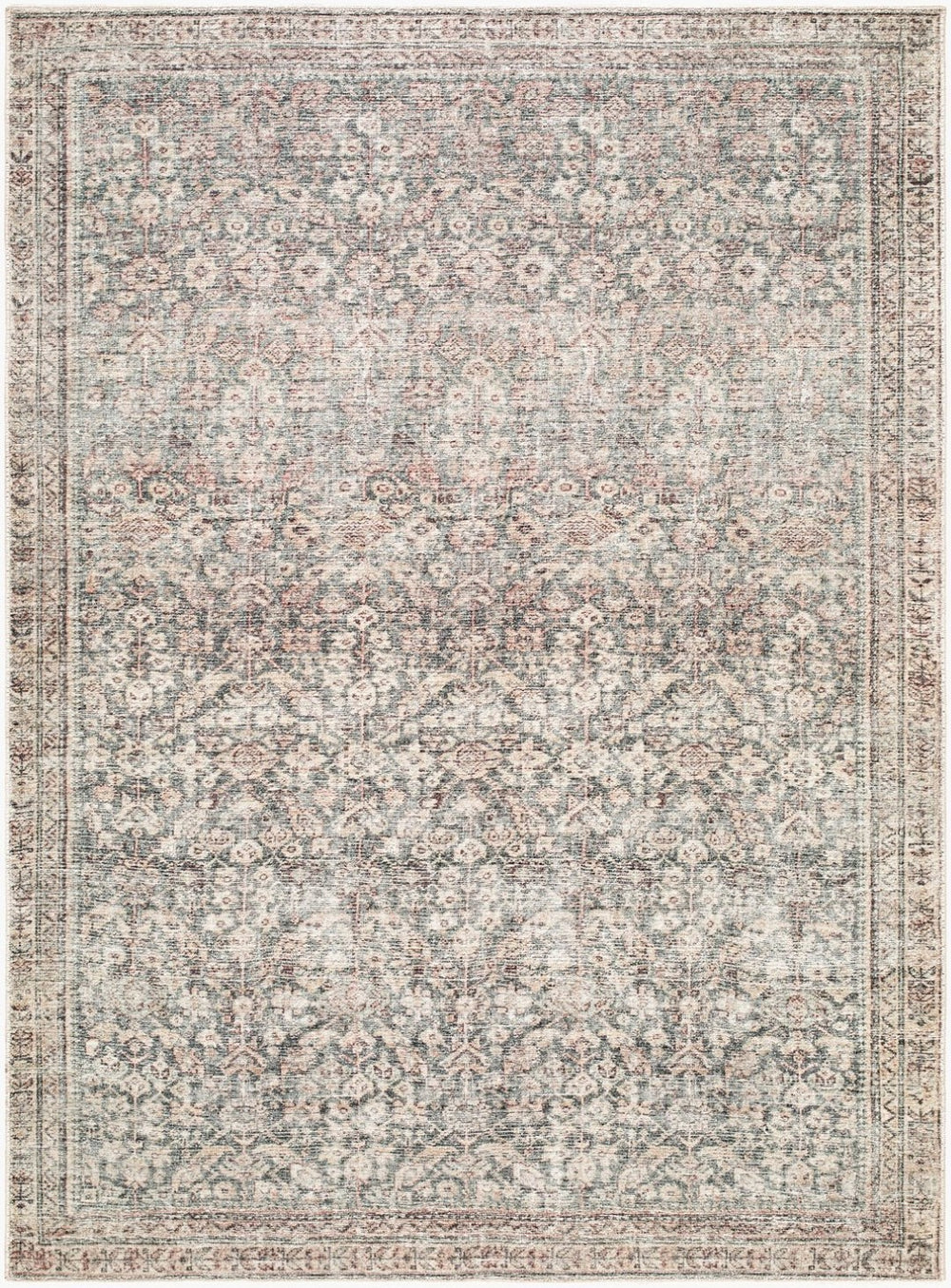 Livabliss Collins Avenue Vintage Floral Machine Woven Polyester Accent Rug for Entryways Ivory, Rust 2'1" x 3'9" GACA2302-2745