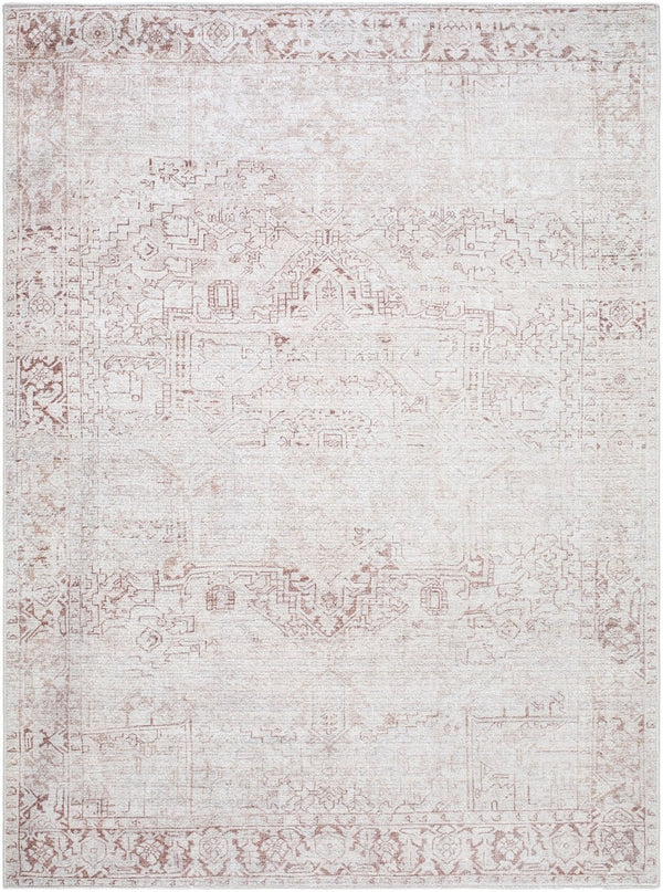 Livabliss Collins Avenue Medallion Accent Rug Plush Polyester Pile for Entryway or Bedside Ivory, Beige 6'6" x 9' GACA2304-669