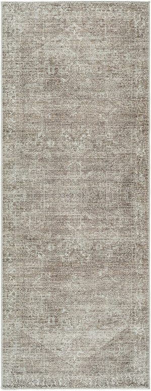 Livabliss Collins Avenue Medallion Accent Rug Polyester Pile Woven Neutral Tones Entryway Decor Ivory, Light Br 2'7" x 7'3" GACA2305-2773