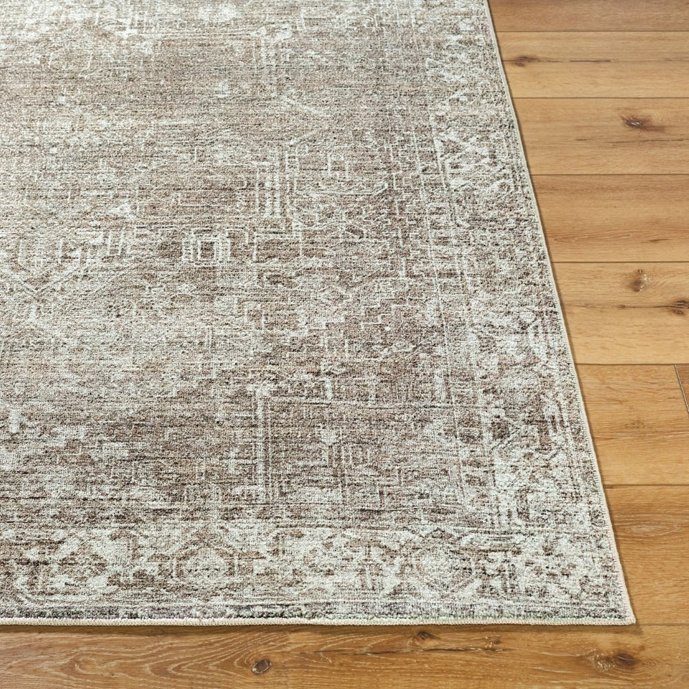 Livabliss Collins Avenue Medallion Accent Rug Polyester Pile Woven Neutral Tones Entryway Decor Ivory, Light Br 7'9" x 10' GACA2305-7910