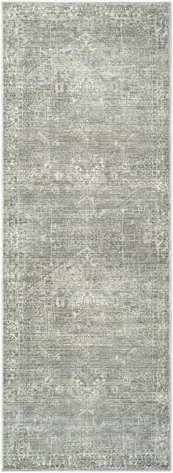 Livabliss Collins Avenue Medallion Accent Rug Plush Polyester Weave for Bedside or Entryway Olive, Ivory 2'7" x 7'3" GACA2306-2773