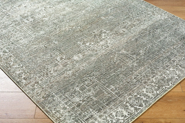 Livabliss Collins Avenue Medallion Accent Rug Plush Polyester Weave for Bedside or Entryway Olive, Ivory 2'1" x 3'9" GACA2306-2745
