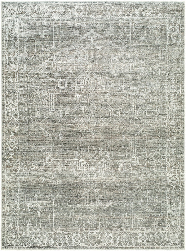 Livabliss Collins Avenue Medallion Accent Rug Plush Polyester Weave for Bedside or Entryway Olive, Ivory 2'1" x 3'9" GACA2306-2745