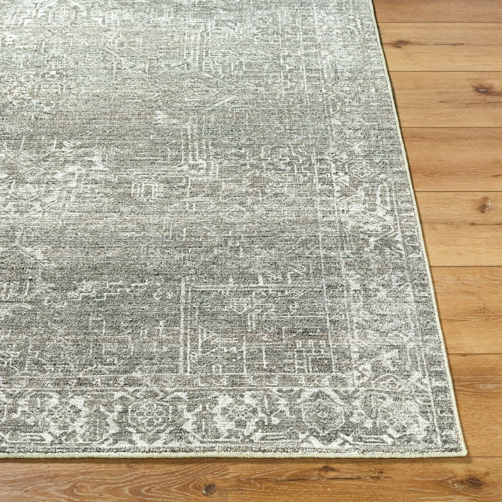 Livabliss Collins Avenue Medallion Accent Rug Plush Polyester Weave for Bedside or Entryway Olive, Ivory 9'1" x 12' GACA2306-9112