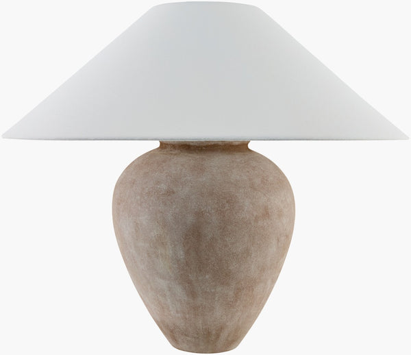 Livabliss Camden Ceramic Base Table Lamp with Wide Linen Shade for Console or Sideboard GACF-001